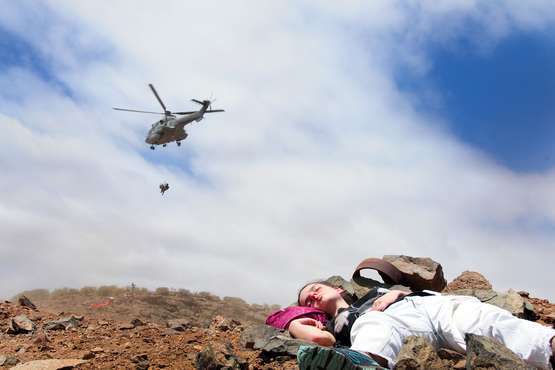 Simulacro de accidente aéreo en el sur de la Isla (Foto TA)